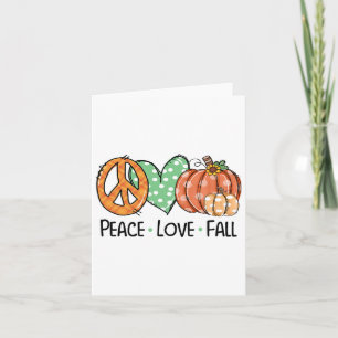 Cartão Paz E Amor E Queda A Pumpkin Autum Queda Feliz