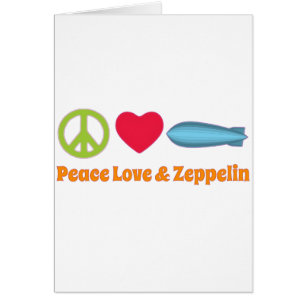 Cartão Paz e zepelim do amor