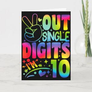Cartão Paz Fora Dígitos Únicos Estou 10 Dígitos Tie Dye N