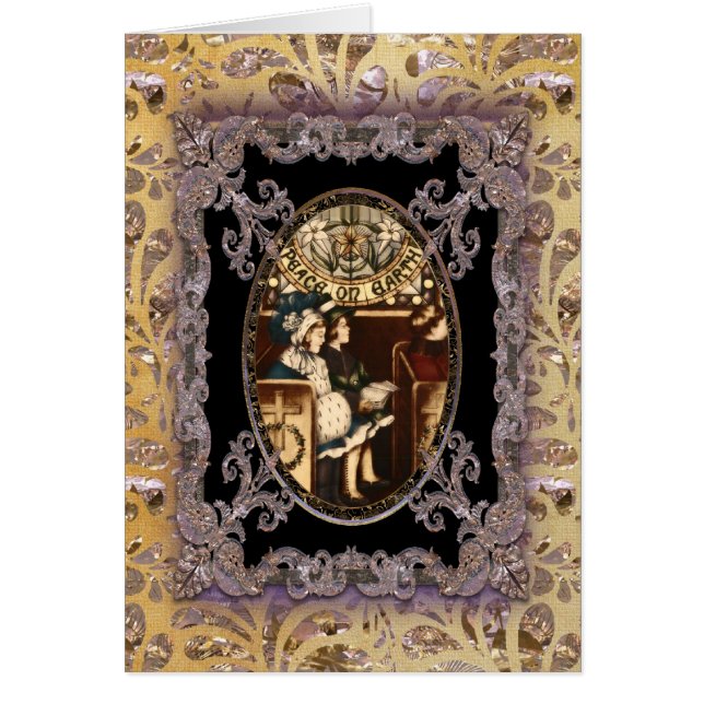 Cartão Paz na Terra Natal vitoriano cristão (Frente)