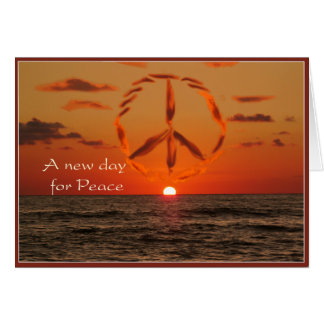 Cartão paz no nascer do sol