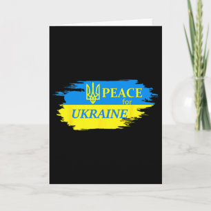 Cartão Paz Para a Ucrânia Bandeira Ucraniana Logotipo da