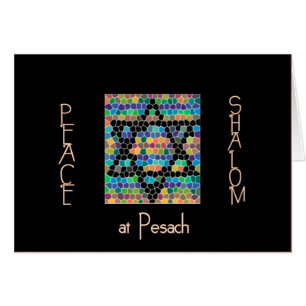 Cartão Paz, Shalom na Pesach-Estrela do mosaico de David