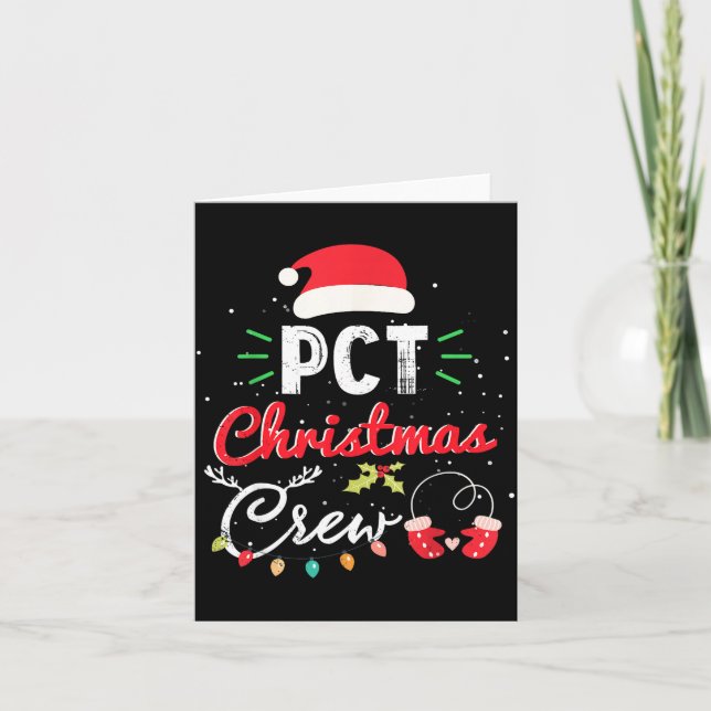 Cartão Pct Christmas Crew Fun Patient Care Tech Matching  (Frente)