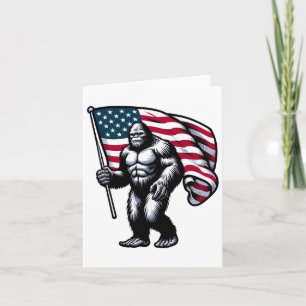 Cartão Pé Grande 4 De Julho Sasquatch American Usa Flag P