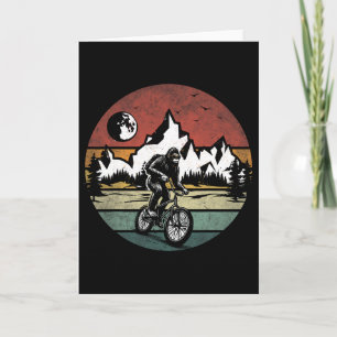 Cartão Pé Grande Andando de Bicicleta Mountain Bike Vinta