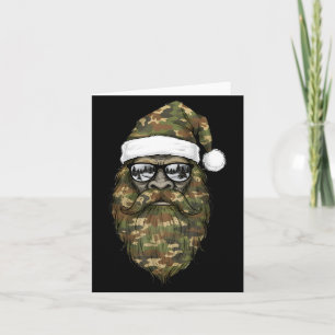 Cartão Pé Grande Face Óculos de Sol Papai Noel Natal Camo