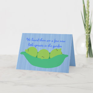 Cartão Pea Pod Pals Nova Placa de Parabéns para Bebês