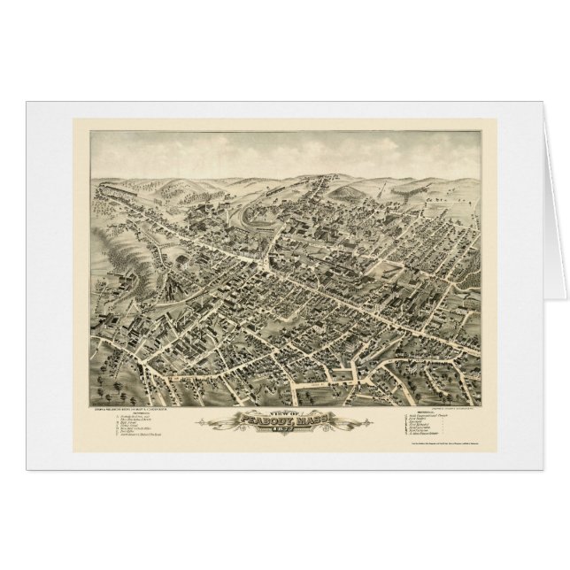 Cartão Peabody, mapa panorâmico das MÃES - 1877 (Frente Horizontal)