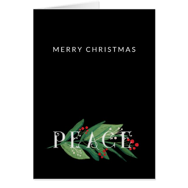 Cartão PEACE, Feliz Foto de Natal (Frente)