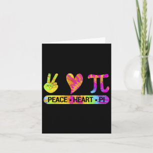 Cartão Peace Heart Pi Day Tie Dye Mathematics Mat