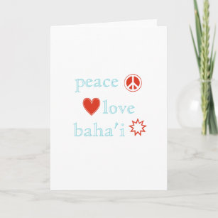Cartão Peace Love Bahai Saudação