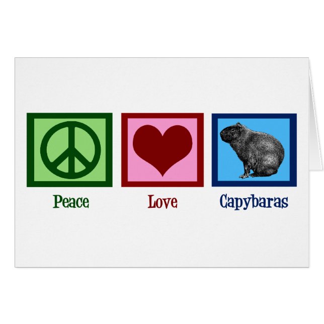 Cartão Peace Love Capybaras (Frente Horizontal)