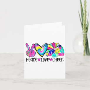 Cartão Peace Love Cheirt Tie Dye Cheerhead Cheerl