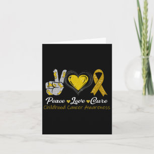 Cartão Peace Love Cure - Consciência sobre Canceres na in
