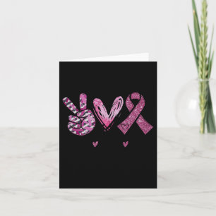 Cartão Peace Love Cure Pink Ribbon Breast Awarenes - Canc