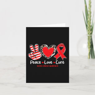 Cartão Peace Love Cure Sangue Awarness Support 1