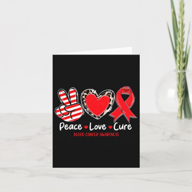 Cartão Peace Love Cure Sangue Awarness Support 1 (Frente)