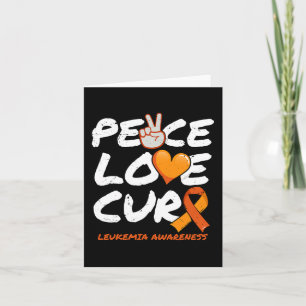 Cartão Peace Love Cure - Sensibilização para a Leucemia