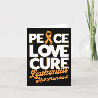 Cartão Peace Love Cure Support Leukemia Sensibilização Fr