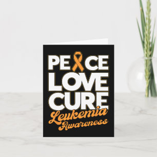 Cartão Peace Love Cure Support Leukemia Sensibilização Fr