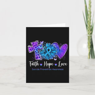 Cartão Peace Love Cure Teal & Suicídio Roxo