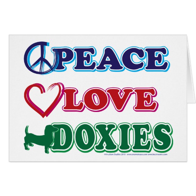 Cartão Peace-Love-Doxies- Dachorro (Frente Horizontal)