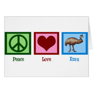Cartão Peace Love Emu