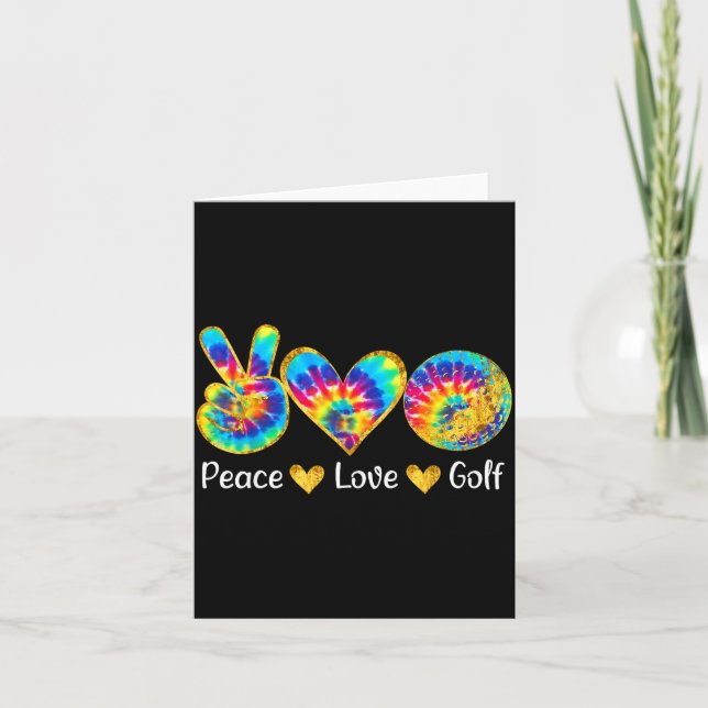 Cartão Peace Love Golf Funny Tie Dye Golf Lovers  (Frente)