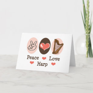 Cartão Peace Love Harp Blank Note Card