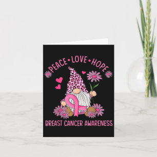 Cartão Peace Love Hope Gnome Leopard Brewn Cancer Awaren