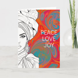 Cartão Peace. Love. Joy. – Inspirational Art Greeting Car