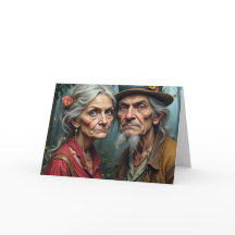 Peace Love & Longevity Wrinkled Rebels Couple Card