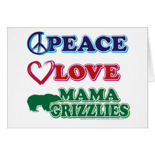 Cartão Peace-Love-Mama-Grizzlies