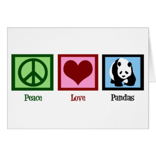 Cartão Peace Love Pandas