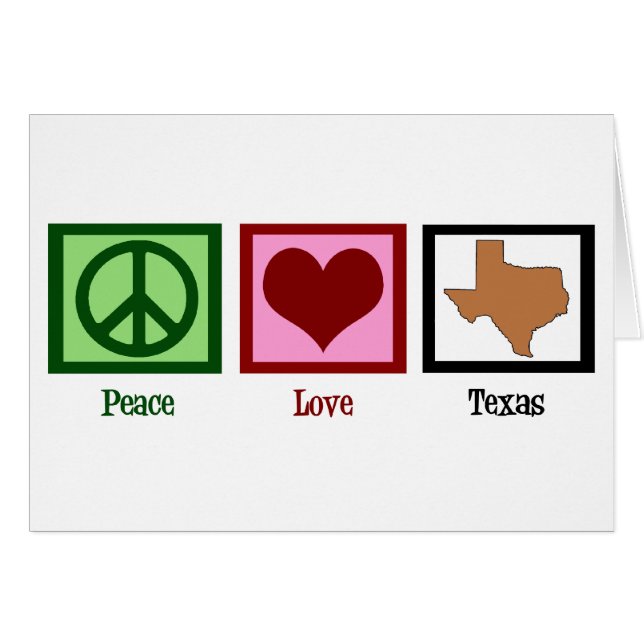 Cartão Peace Love Texas (Frente Horizontal)
