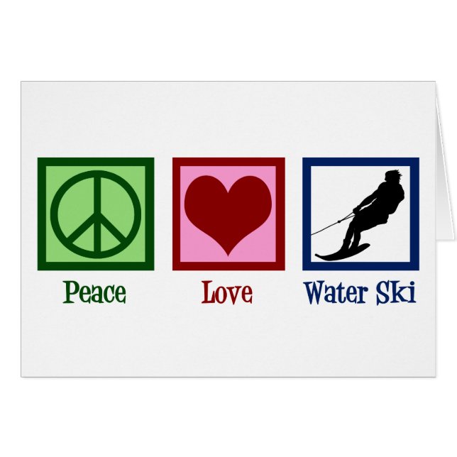Cartão Peace Love Water Ski (Frente Horizontal)