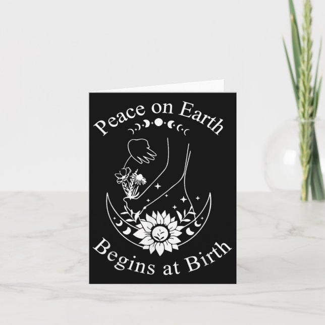 Cartão Peace On Earth Begins At Birth Doula Midwife  (Frente)