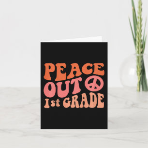 Cartão Peace Out 1rua Grade Funny Retro 70's Last Day Of