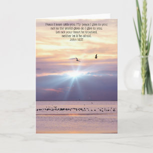 Cartão Peaceful Ocean Sunset Scripture Card John 14:27