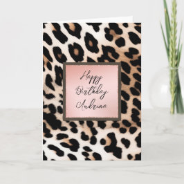 Cartão Peach Black Cream Lepard