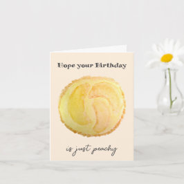 Cartão Peach Fruit Tart Watercolor Art Birthday Card