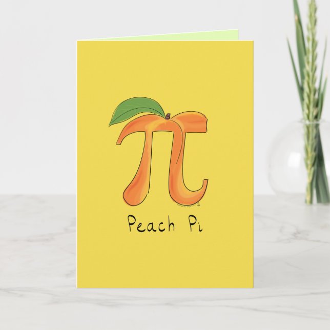 Cartão Peach Pi - Símbolo Professor de Matemática (Frente)