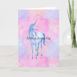Cartão Peach Pink Purple Unicorn