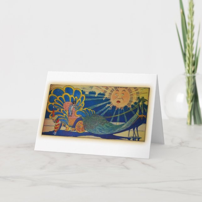 Cartão Peacock Chariot (Frente)