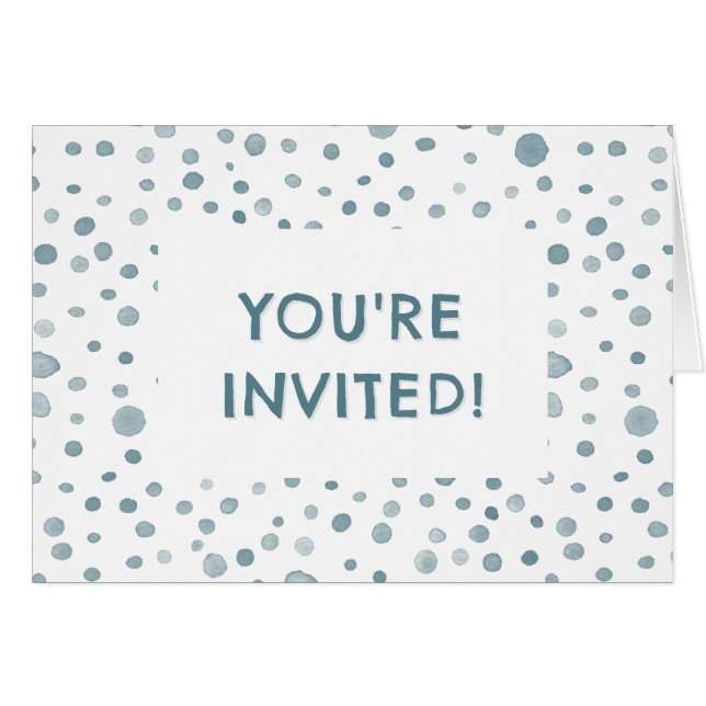 Cartão Peacock Confetti Watercolor Pontos de Aniversário  (Frente horizontal)