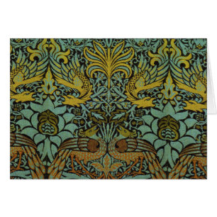Cartão Peacock e Dragão William Morris Tapeçaria Design