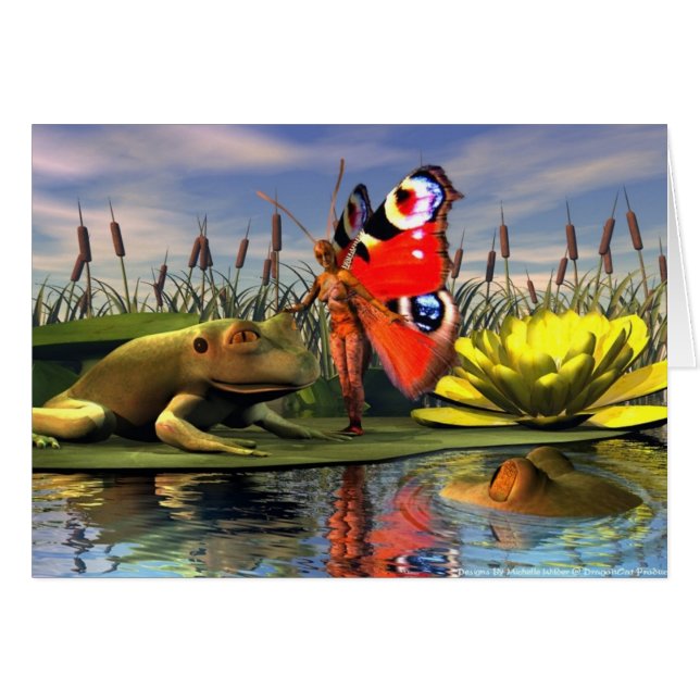 Cartão Peacock Fairy (Frente horizontal)