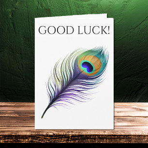 Cartão Peacock Feather Good Luck Card