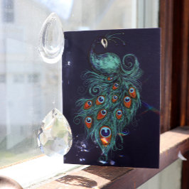 Cartão Peacock Feather Teal Peacocks